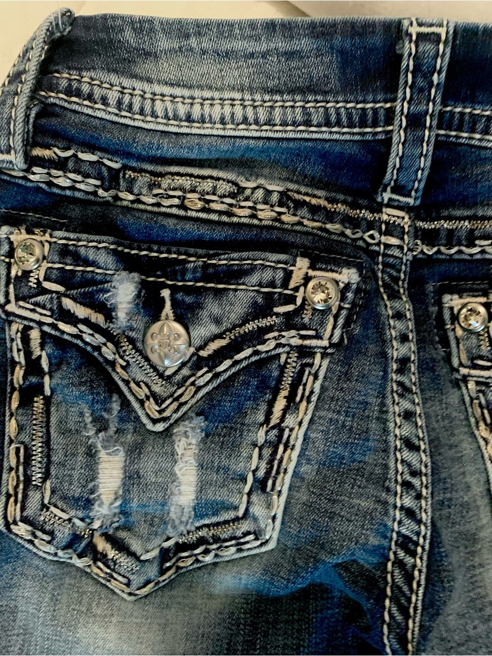 Miss Me Embellished Dark Blue Skinny Jeans - Picture 7 of 9